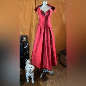 Aidan Mattox Vibrant Vintage Red Dress size 8